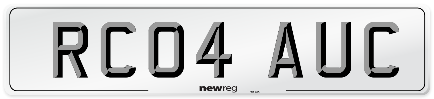 RC04 AUC Number Plate from New Reg